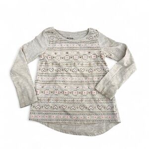 Cynthia Rowley cute cream long sleeve top with pink floral pattern